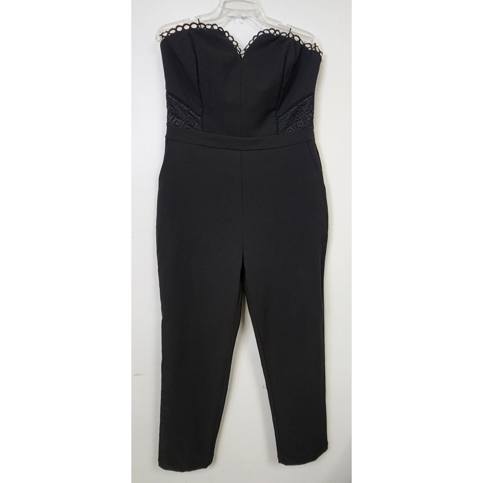 Harlyn Womens Strapless Black Jumpsuit-Size Xl